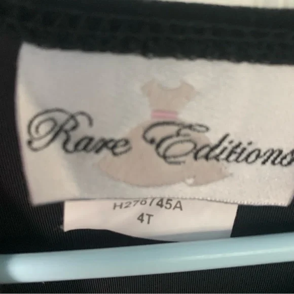 Rare Editions (4T) Black and White Dress with Bow and underlay slip - Picture 3 of 6